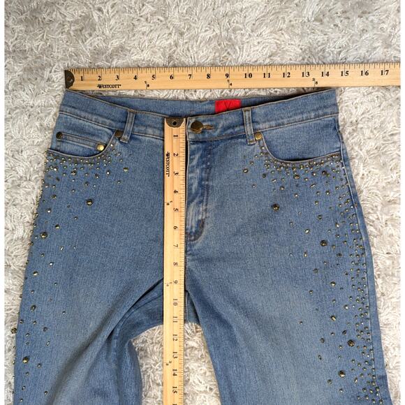 Y2K Very Vera Embellished Jeans Light Wash Size 8P - Picture 8 of 15